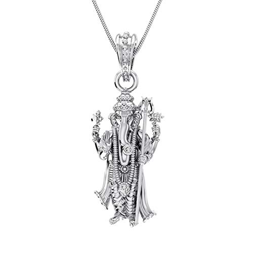 Sterling Silver (92.5% purity) God Ganesh Pendant for Men & Women Pure Silver Lord Ganapathy Locket for Good Health & Wealth