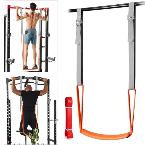 TERRIFI Pull Up Assistance Bands, 88lbs - 132lbs Heavy Duty Resistance Band for Pull Up Assist, Adjustable Weight Size with Fabric Feet/Knee Rest for Chin Up, Powerlifting, Strength Training