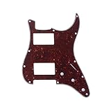 Lieferinhalt: 1 Stück Musiclily Pro 11 Löcher HH Strat Pickguard Gitarren Schlagbrett für Fender American/Mexican Standard Stratocaster Modern Style,4 lagig Vintage Tortoise