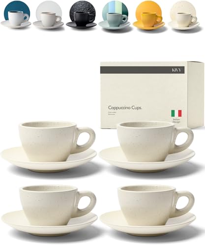 KIVY Cappuccino cups set [4x 8oz] - Thick-walled...