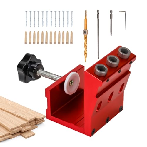 Jukeoiu Juego de accesorios para agujeros de bolsillo, juego de accesorios de tacos, juego de agujeros de bolsillo ajustable | Calibre de perforación para agujeros angulares, juego de de