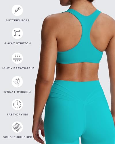 Image of Aoxjox Define Sculpt Racerback Sports Bra | women's workout fitness yoga crop tank, breathable fabric, 4-way stretch, moisture-wicking, gym essential