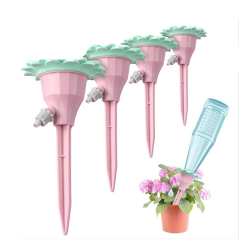 4 punte autoirriganti, dispositivi di irrigazione regolabili per piante, valvola di controllo a rilascio lento, sistema di irrigazione automatica a goccia, per piante da interni ed esterni