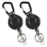 UTHCLO 2 Stück Einziehbare Schlüsselanhänger Mit Stabilem Clip Elastischer...