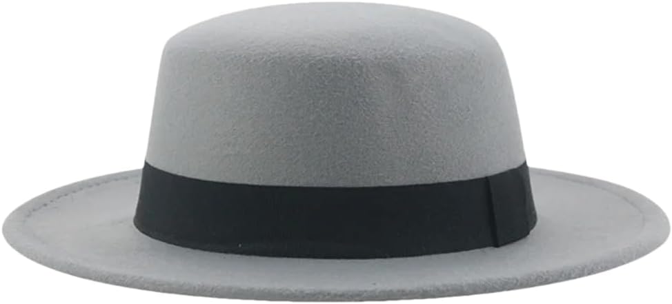 Generic Fedoras Women Hats Ribbon Band Belt Formal Hat Wide Brim Pork Pie Hat Sombreros 37 56-58cm, Medium