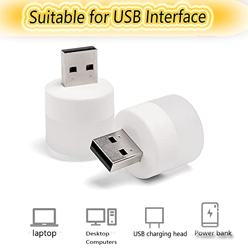 Neioaas Usb Night Light,Led Mini Light Bulb,Energy-Saving Light,Plug In Night Light,Small Night Lights,White Usb Light,Mini Usb Light Ideal For Bedroom, Nursery, Hallway, Kitchen Car(6 White Light) #TOP3