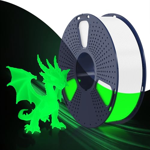 Image of SUNLU PETG Glow in The Dark Filament, Luminous PETG 3D Printer Filament 1.75mm, High Brightness and Long Time Filament, Dimensional Accuracy + /- 0.02mm, 1kg Spool. (White, Glow Green)