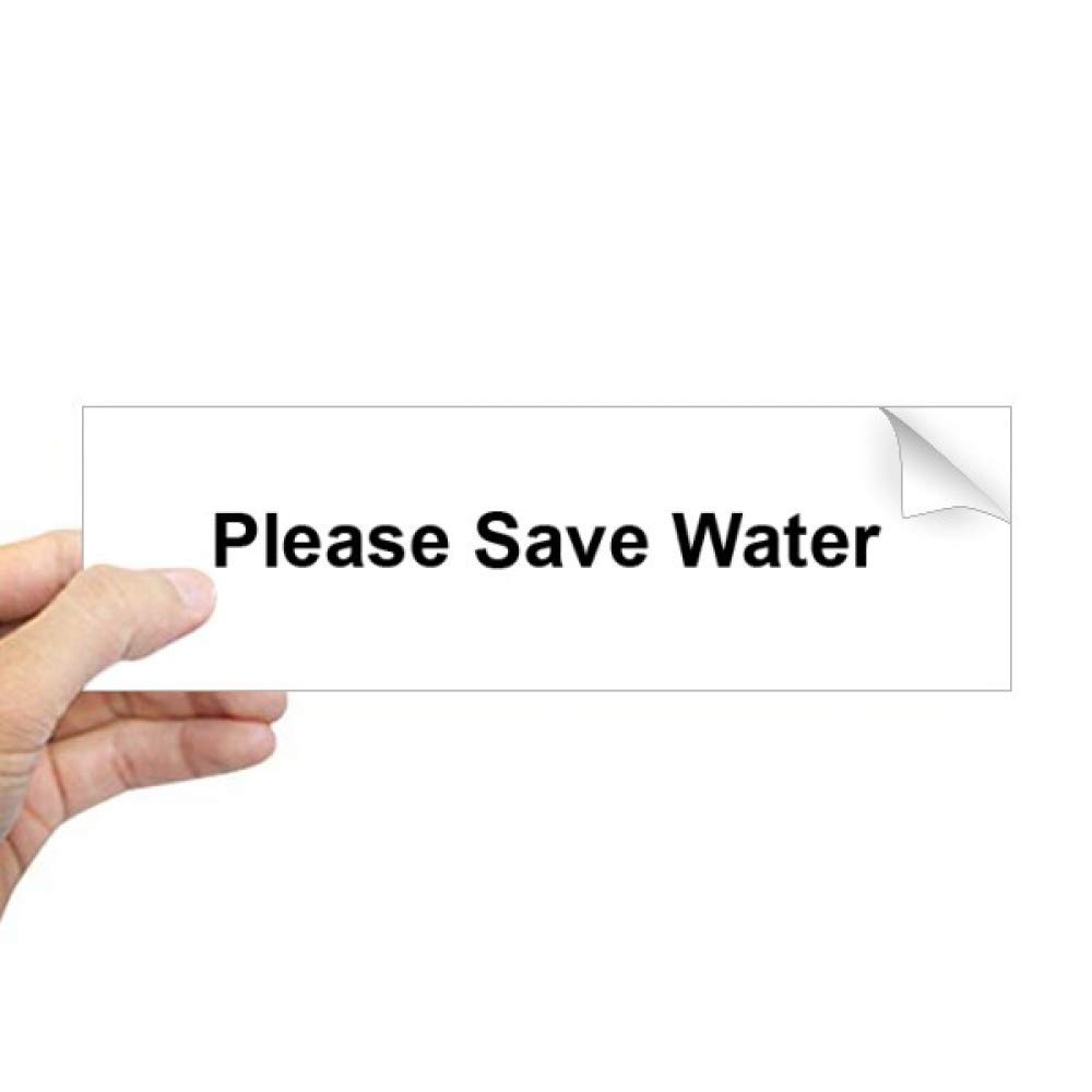 Sticker rectangulaire pour fenêtre Please Save Water noir signalisation vitre