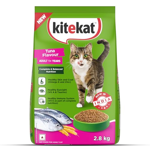 Image of Kitekat Adult (1+ Years) Dry Cat Food, Tuna Flavour, 2.8 kg, Complete and Balanced Nutrition for Adult Cats