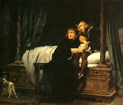 Cuadro impreso moderno de Delaroche, obra histórica Los hijos del rey Eduardo en óleo de 60x90cm