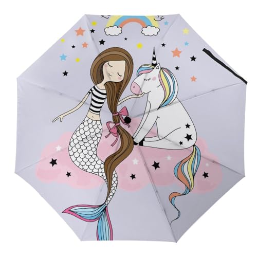 Parapluie automatique compact pliant résistant pour homme et femme