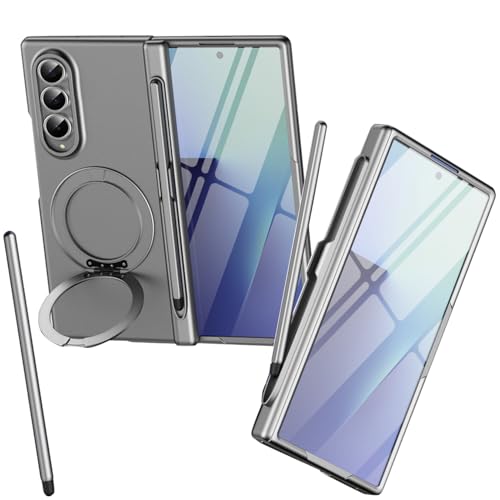 Étui magnétique pour Samsung Z Fold4 protection premium avec stylet gris
