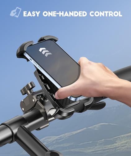 CIRYCASE Soporte Movil Bicicleta, [Abrazadera Antivibración] [Seguridad Total] Soporte Móvil Moto para Manillar de Scooter Bici, [1s Poner & Tomar] Suporte Telemóvel Moto para Teléfonos de 4.7"-6.8" - imagen 2