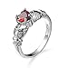 Homxi Verlobungsringe für Damen,Claddagh mit Herz Rot Zirkonia Ring Damen Weiß Vergoldet Rot Größe 60(19.1)