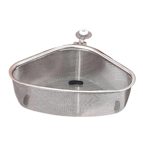 Storn 1 Pcs Stainless Steel Sink Corner Strainer β Triangle Drainer Basket for Kitchen Waste, Vegetable, Fruit & Food Catcher | Multifunctional Kitchen Sink Strainer