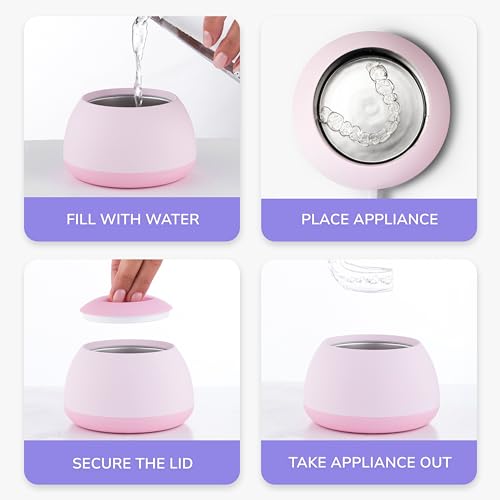 image for Zima Dental Pod | Rose Pink | Ultrasonic Retainer Cleaner Machine | Al