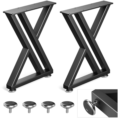 Image of 16 inch Metal Coffee Table Legs, Sturdy Black Bench Legs, Suitable for DIY Furniture Legs, Dining Tables, End Table, Chair, Desks, and Benches - 40 cm H x 30 cm W, Set of 2 (16 inch Y-Type)