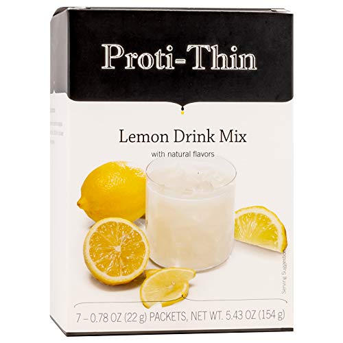 Proti-Thin High Protein Lemon Instant Drink Mix, 15g Protein, Low Calorie, Low Carb, Fat Free, Sugar Free, KETO Diet Friendly, Ideal Protein Compatible, 7 Servings/Box