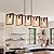 HUMHOLD 5-Light Kitchen Island Lights Pendant Light Farmhouse Dining Room Light Fixture, Rustic Wood and Black Metal Rectangular Chandelier, Hanging Lighting for Living Room, Bar