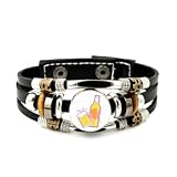 YAIEWNE Pulsera Ajustable De Cuero Trenzado Estilo Festival De Cerveza, Color Amarillo Sol, Estilo Fault Art, Brazalete Étnico Hecho A Mano, Accesorio De Amistad, Regalo De Cumpleaños O Navidad.
