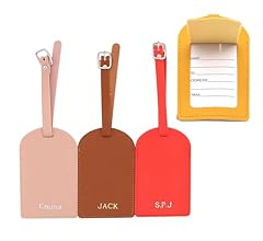 Personalized PU Leather Luggage Tags – Travel Name ID Tags for Suitcases