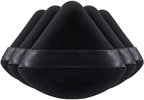 BEAKEY Triangle Powder Puffs for Face Powder Makeup Puff for Loose & Cosmetic Foundation, Wedge Shape Velour Cosmetic Boun Boun Sponges for Contouring, Beauty Tools 5pcs