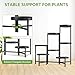 iDavosic.ly 7 Tier Large Plant Stand Indoor with 10 Inch Wide Tray, Tiered Corner Metal Outdoor Flower Display Holder Shelf, Folding Tall Rack for Patio Porch Living Room, Modern Black