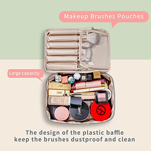 Queboom Travel Makeup Bag Cosmetic Bag Makeup Bag Toiletry Bag For Women And Girls (Grey) #TOP3