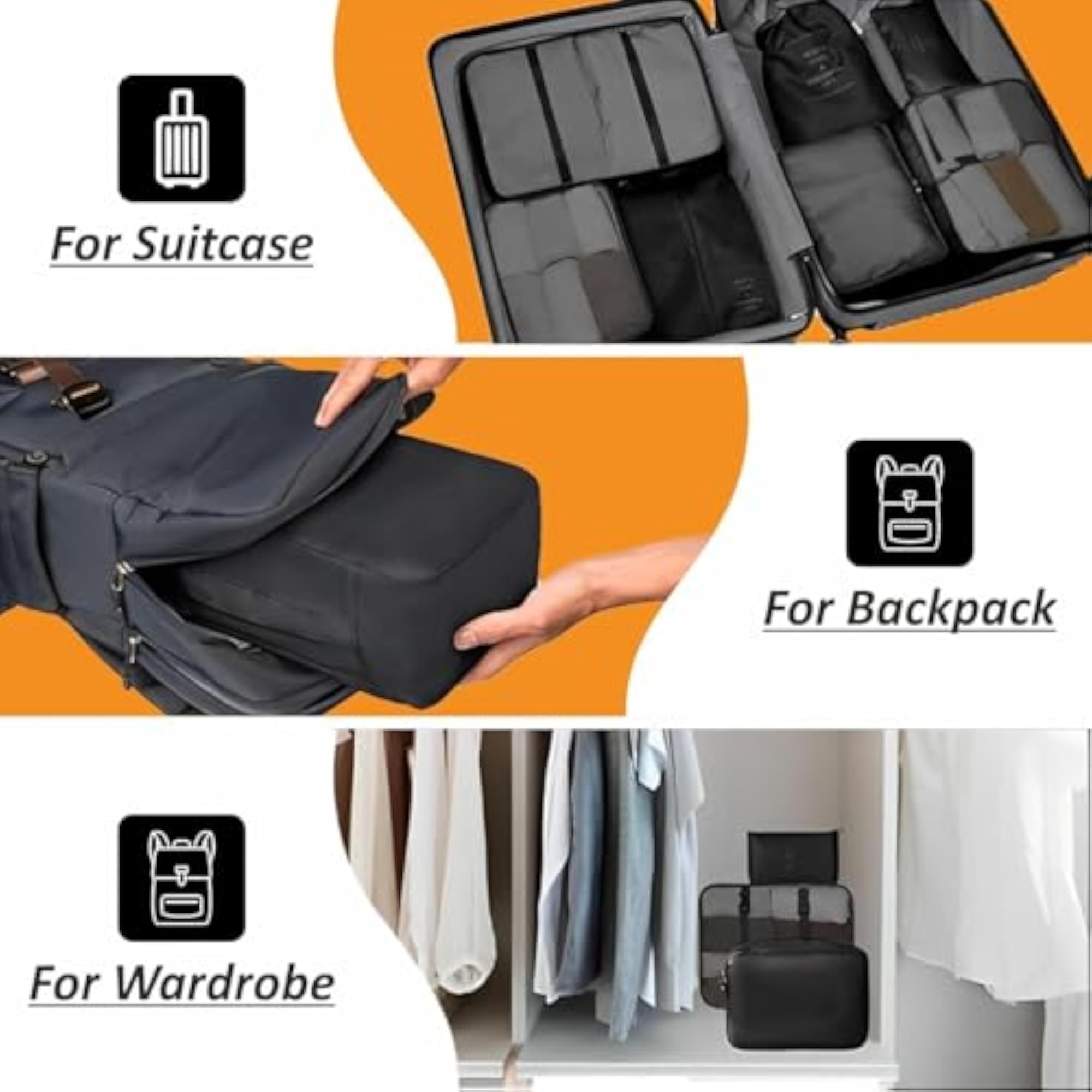 7 Pieces Travel Organizer Pouches, Packing Cubes for Luggage