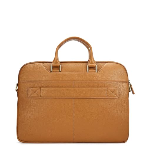 Image of Da Milano LeatherLaptop Bag for Men & Women | Laptop Messenger Bag | Fits Up To 15 inch Laptop | Ideal for Office Purpose (10018A)