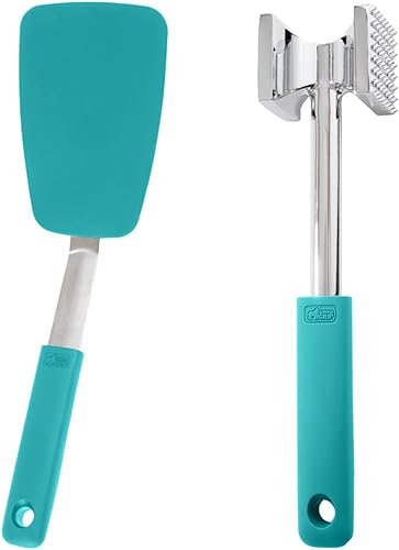 Miniatura 1 de Gorilla Grip Espátula de silicona y ablandador de carne, espátula de silicona flexible tamaño 11.6 pulgadas, sin BPA, resistente al calor,