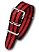 Produktbild Uhren Pevak® Nylon Uhrenarmband Schwarz-Rot 20mm mit Dornschließe Wasserfest Militär Uhrband Textil Uhr Armband
