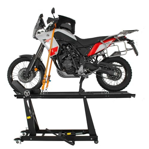 TRUTZHOLM Motorradhebebühne hydraulisch 450 kg Motorradrampe Hebebühne Heber Montagebühne für Motorrad Moped (Schwarz, XL-Breite 55 cm)