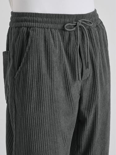Image of Banana Club Deep Black Corduroy Pant - Regular Fit, Solid, Corduroy Casual Trousers with Textured Fabric, Comfortable Fit
