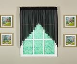 Today's Curtain Emelia Original Voile Swag Pair 38', Black, 60'W x 38'L