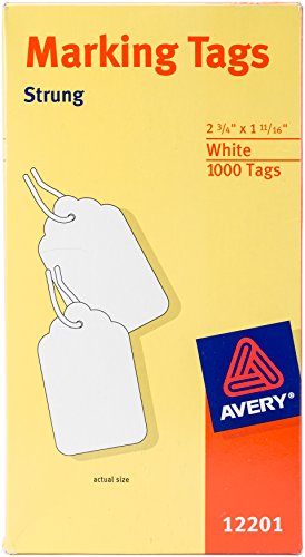 Avery 12201 Medium-Weight White Marking Tags, 2 3/4 X 1 11/16 (Box Of 1000) #TOP14