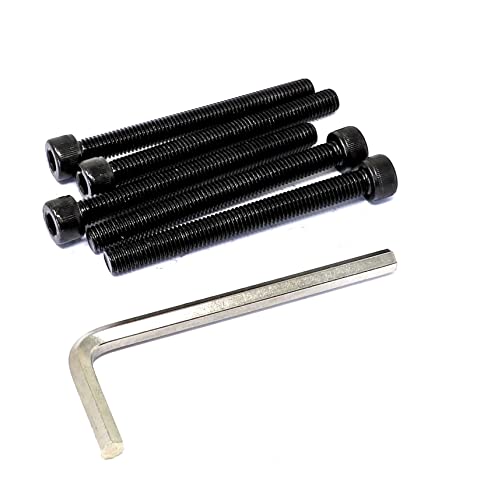 Image of iexcell 5 Pcs M8 x 80mm Thread Pitch 1.25 mm Alloy Steel 12.9 Grade Hex Socket Head Cap Screws Bolts Kit, Black Oxide Finish