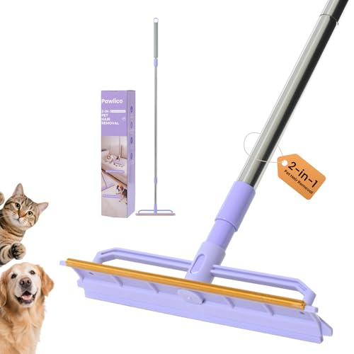 Pawlico Carpet Rake for Pet Hair Removal, 59” Adjustable Long