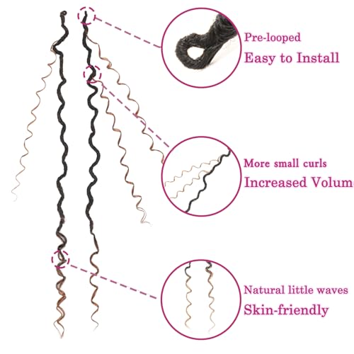 Image of 8 Packs Goddess Faux Locs Crochet Hair for Black Women,Long Locs Boho Style