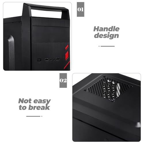 Gabinete compacto Levemolo para PC de escritorio, compatible con placas ATX y mini, enfriamiento por aire, color negro miniatura 7