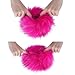 Tongcloud Women's Faux Fur Wrist Cuffs Wrist Warmers Faux Fur Arm Cuffs Winter Warm Warmers for Women Party Costumes Gifts (Rose red)