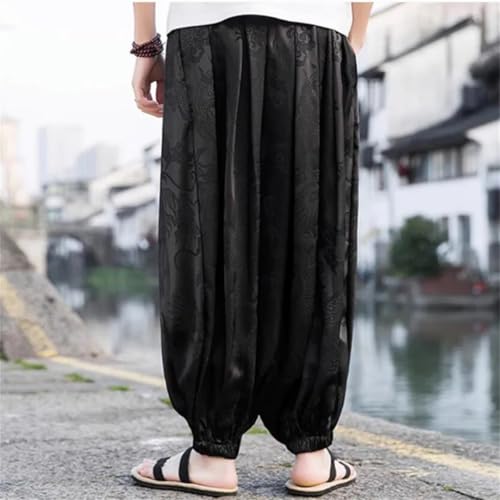 Men Silk Hippie Gypsy Boho Loose Pants Harem Pants Women Yoga Pants Home Casual Trousers3