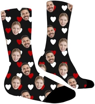 Custome Face Stocking With Picture Adult,Personalized Photo Sock Customized Unisex Funny Crew Sock For Valentines Gifts