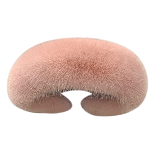 Winter Faux Fur Collar Scarf,75cm Faux Fur Fox Scarf Women's Shawls Hood Removable Elegant Faux Fur Hood for Winter Coat Jacket,Pink Red3