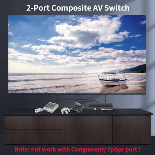 Image of BolAAzuL RCA Switch 2 in 1 Out Composite Video L /R Audio Switcher Selector