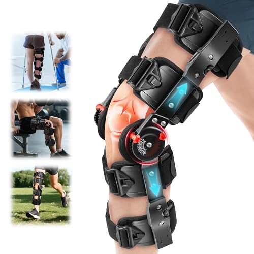 Dnogjo Hinged Knee Brace for Women&Men, Knee Brace with Side Stabilizers Provides Elastic Support, Knee brace for Meniscus Tearcan Improve Mobility and Relieve Pain, Reduce Knee Pressure?Black?