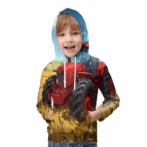 Sweat à capuche tracteur 3D pour ado pull hiver chaud 12-14 ans - 5