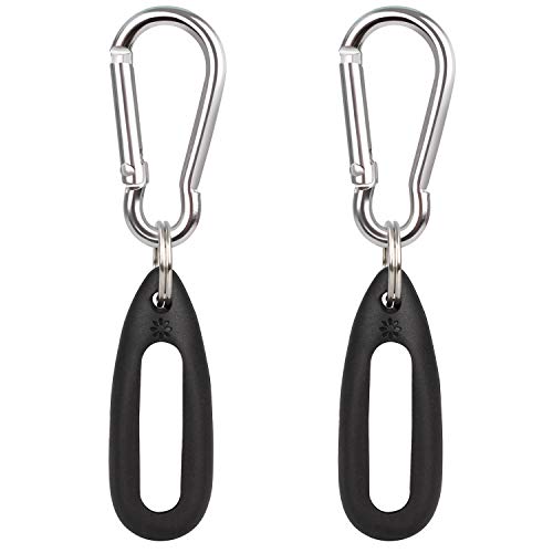 MiPhee 2-Pack Silicone Case for Go-Tcha with Keychain Carabiner, Black+Black