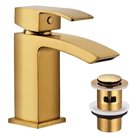 Peppermint Brushed Gold Waterfall Basin Tap Cover