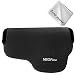 Produktbild First2savvv schwarz Flexible Neopren DSLR / SLR Kameratasche für Panasonic Lumix DMC-GF10 GF9 GF8 GF7 GF6 GF5 GX950 GX900 GX850 GX800 GX85 GX80 mit 12-32mm Lens + Reinigungstuch - QSL-GF9-01